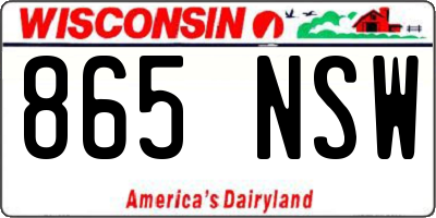 WI license plate 865NSW