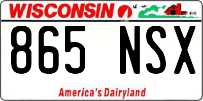 WI license plate 865NSX