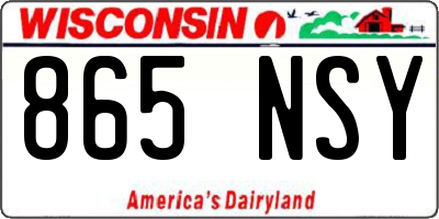 WI license plate 865NSY
