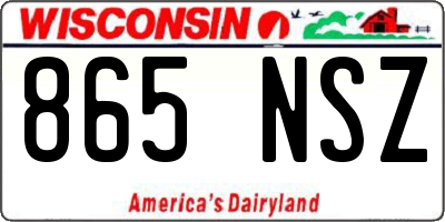 WI license plate 865NSZ