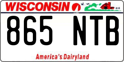 WI license plate 865NTB