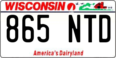 WI license plate 865NTD