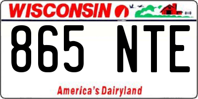 WI license plate 865NTE