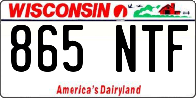 WI license plate 865NTF