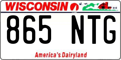 WI license plate 865NTG