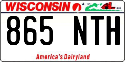 WI license plate 865NTH
