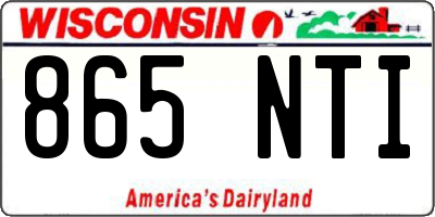 WI license plate 865NTI