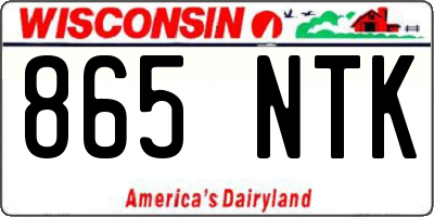 WI license plate 865NTK