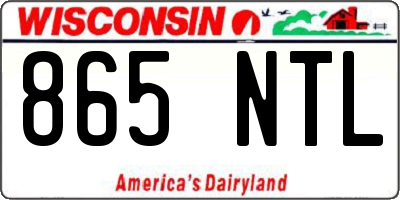 WI license plate 865NTL