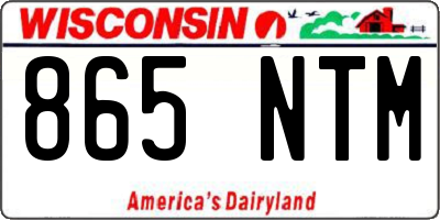 WI license plate 865NTM