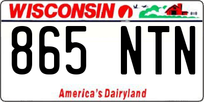 WI license plate 865NTN