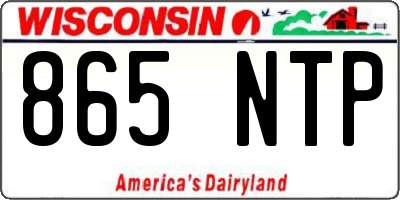 WI license plate 865NTP