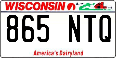 WI license plate 865NTQ