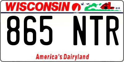 WI license plate 865NTR