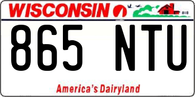 WI license plate 865NTU