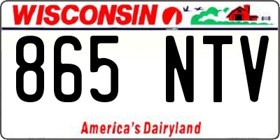 WI license plate 865NTV