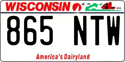 WI license plate 865NTW