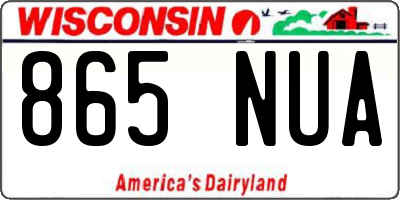 WI license plate 865NUA