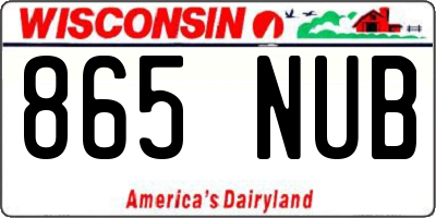 WI license plate 865NUB