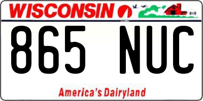WI license plate 865NUC