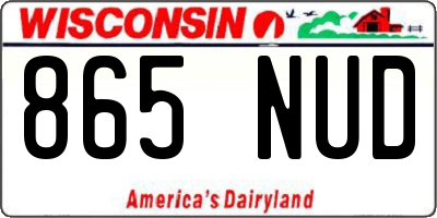 WI license plate 865NUD