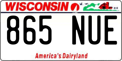 WI license plate 865NUE