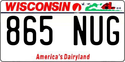 WI license plate 865NUG