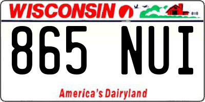 WI license plate 865NUI