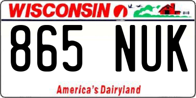 WI license plate 865NUK