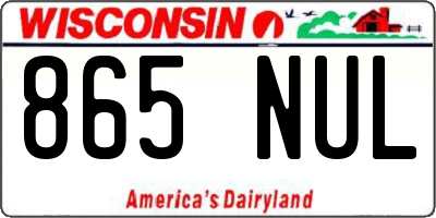 WI license plate 865NUL