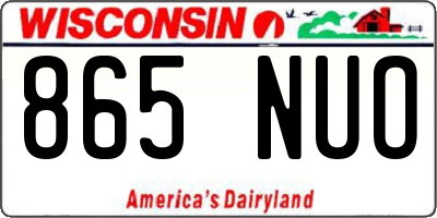 WI license plate 865NUO