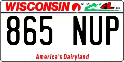 WI license plate 865NUP