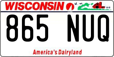 WI license plate 865NUQ