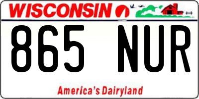 WI license plate 865NUR