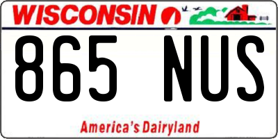 WI license plate 865NUS
