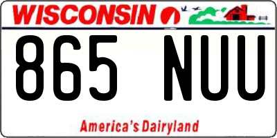 WI license plate 865NUU