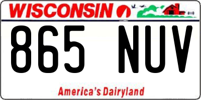 WI license plate 865NUV