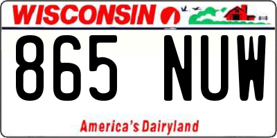 WI license plate 865NUW