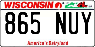 WI license plate 865NUY