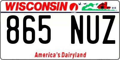 WI license plate 865NUZ