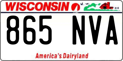 WI license plate 865NVA