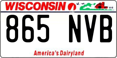 WI license plate 865NVB