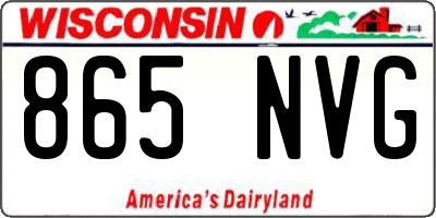 WI license plate 865NVG