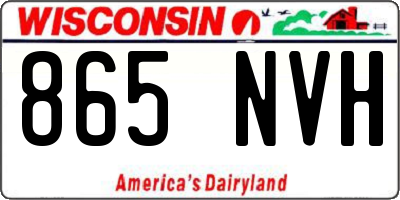 WI license plate 865NVH