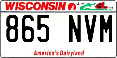 WI license plate 865NVM