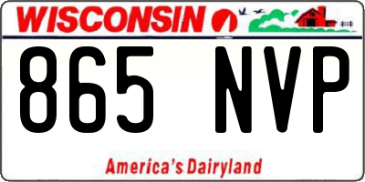 WI license plate 865NVP
