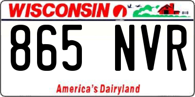WI license plate 865NVR
