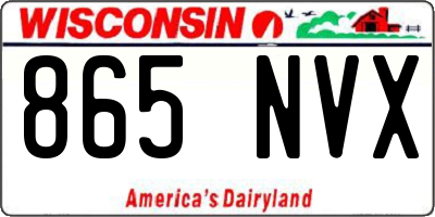 WI license plate 865NVX