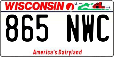 WI license plate 865NWC