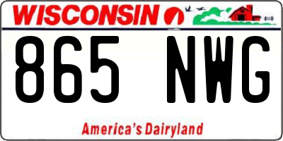 WI license plate 865NWG